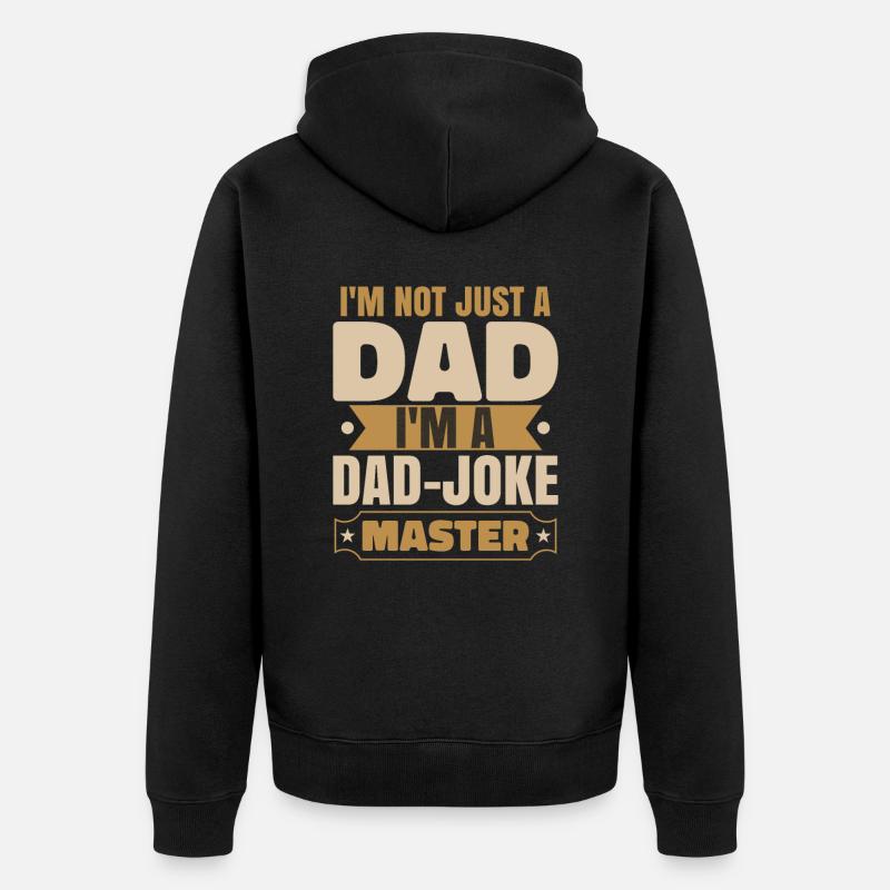 Ich bin ein Papa-Witze-Meister - Unisex Premium Bio Zip Hoodie - Schwarz