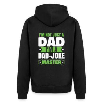 Dad Joke Master - Unisex Premium Organic Zip Hoodie - black - Back - Nico (187cm)