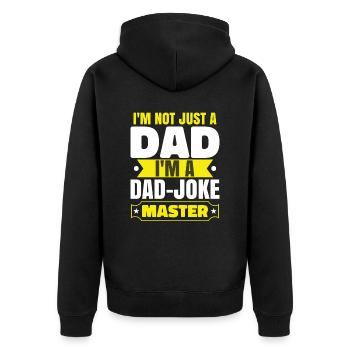 Papa-Witz Meister Papa Papa Großvater Papa Witze - Unisex Premium Bio Zip Hoodie - Schwarz - Hinten - Nico (187cm)
