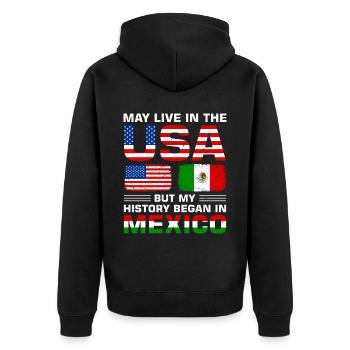 Drapeau des États-Unis Amérique Drapeau sénégalais - Veste à capuche bio Premium Unisexe - noir - Dos - Nico (187cm)