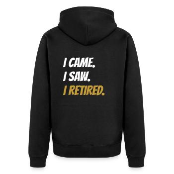 Rentner Rente Rentner - Unisex Premium Bio Zip Hoodie - Schwarz - Hinten - Nico (187cm)