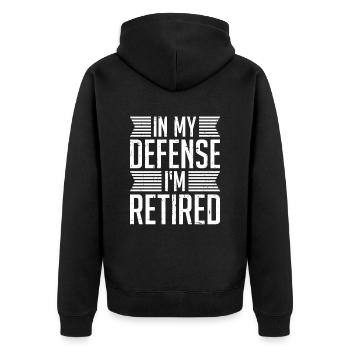 Pensioner Pension Funny - Unisex Premium Organic Zip Hoodie - black - Back - Nico (187cm)