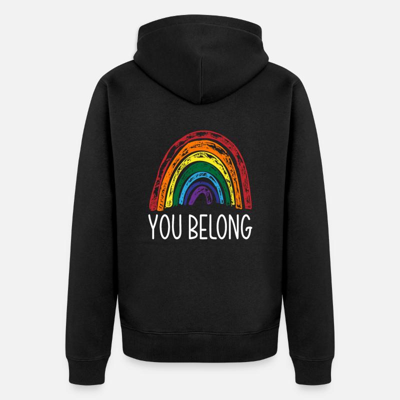 LGBTQ Rainbow Pride - Veste à capuche bio Premium Unisexe - noir