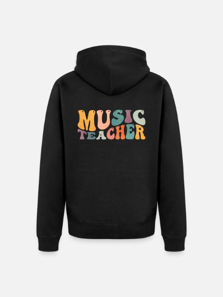 Groovy Musiklehrer Musiker Unterricht - Unisex Premium Bio Zip Hoodie - Schwarz
