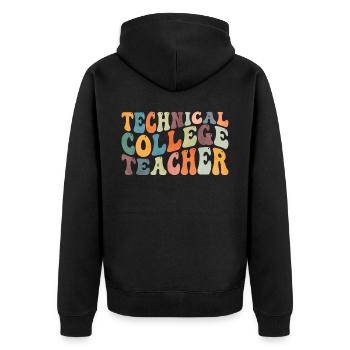 Groovy professeur du Collège Technique - Veste à capuche bio Premium Unisexe - noir - Dos - Nico (187cm)