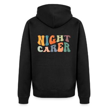 Groovy Night Carer Night Shift Infirmière gériatrique - Veste à capuche bio Premium Unisexe - noir - Dos - Nico (187cm)