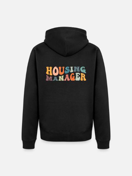 Groovy Housing Manager Hausprojektleiter - Unisex Premium Bio Zip Hoodie - Schwarz