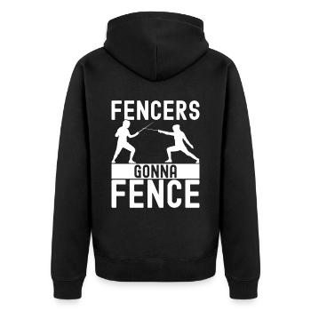 Fechten Fechtsport - Unisex Premium Bio Zip Hoodie - Schwarz - Hinten - Nico (187cm)