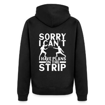 Fechten Fechtsport - Unisex Premium Bio Zip Hoodie - Schwarz - Hinten - Nico (187cm)
