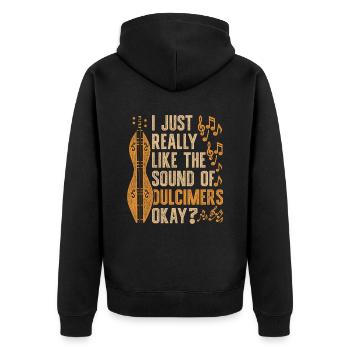 Dulcimer Dulcimore Doucemore - Unisex Premium Organic Zip Hoodie - black - Back - Nico (187cm)