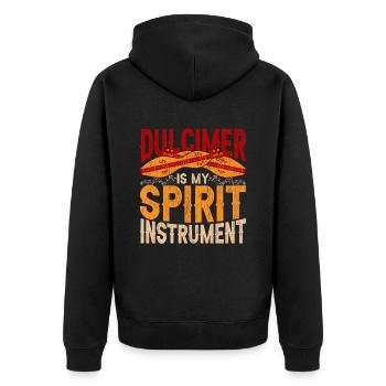 Dulcimer Is My Spirit Instrument - Unisex Premium Bio Zip Hoodie - Schwarz - Hinten - Nico (187cm)