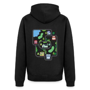 Play Rug Play Mat Massage - Unisex Premium Organic Zip Hoodie - black - Back - Nico (187cm)