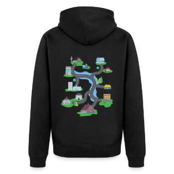 Play Rug Play Mat Massage - Unisex Premium Organic Zip Hoodie - black - Back - Nico (187cm)