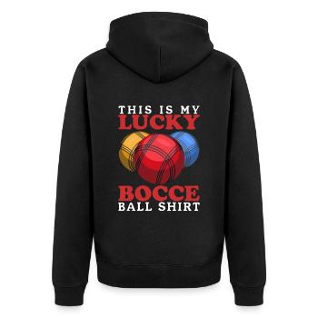 Boccia Bocce Boccia Player Boules Cadeau - Veste à capuche bio Premium Unisexe - noir - Dos - Nico (187cm)