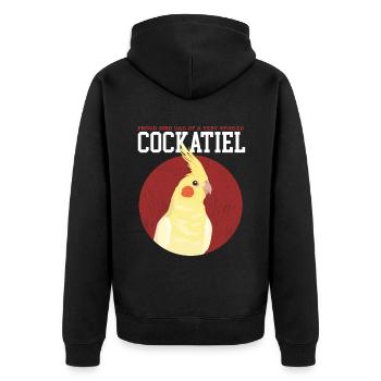Parakeet Dad | Bird Bird Owner Gift - Unisex Premium Organic Zip Hoodie - black - Back - Nico (187cm)