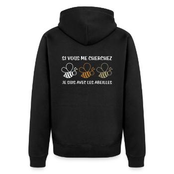 Cadeau agriculteur éleveur de abeilles - Veste à capuche bio Premium Unisexe - noir - Dos - Nico (187cm)
