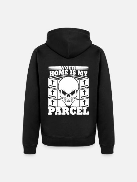 Parcel deliverer Skull parcel carrier - Unisex Premium Organic Zip Hoodie - black