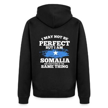 Somalia - Unisex Premium Bio Zip Hoodie - Schwarz - Hinten - Nico (187cm)
