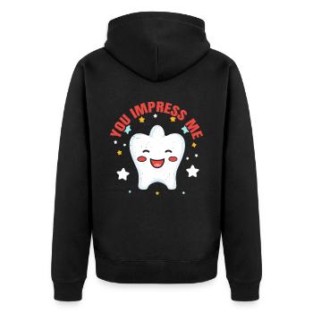 Dental Assistant Tooth Dentist Dentistry Teeth - Unisex Premium Organic Zip Hoodie - black - Back - Nico (187cm)