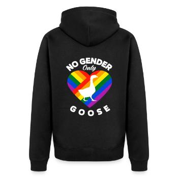 LGBTQ Rainbow Heart Goose Equality - Veste à capuche bio Premium Unisexe - noir - Dos - Nico (187cm)