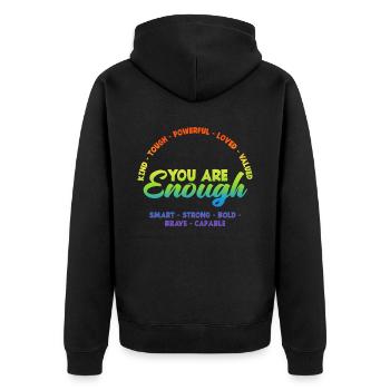 LGBTQ Motivation - Veste à capuche bio Premium Unisexe - noir - Dos - Nico (187cm)