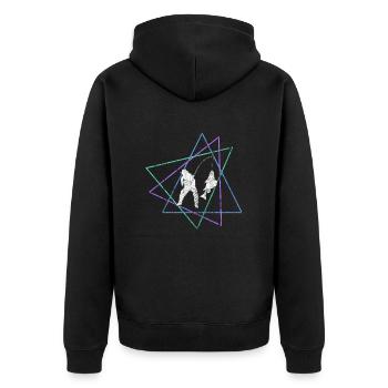 Angling - Unisex Premium Organic Zip Hoodie - black - Back - Nico (187cm)