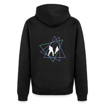Angling - Unisex Premium Organic Zip Hoodie - black - Back - Nico (187cm)