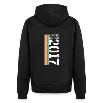 Edition Limitée Rétro 2017 - Veste à capuche bio Premium Unisexe - noir - Dos - Nico (187cm)