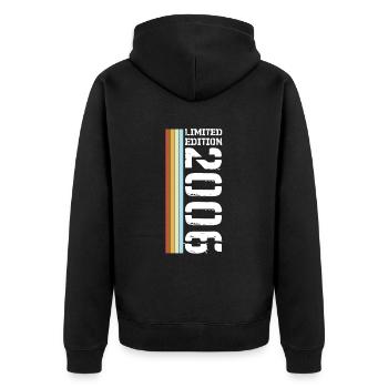 Limited Edition Retro 2006 - Unisex Premium Organic Zip Hoodie - black - Back - Nico (187cm)