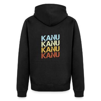 Kanu Retro - Unisex Premium Bio Zip Hoodie - Schwarz - Hinten - Nico (187cm)