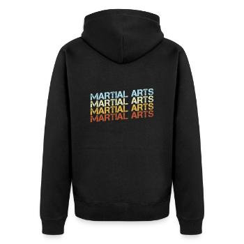 Arts Martiaux Rétro - Veste à capuche bio Premium Unisexe - noir - Dos - Nico (187cm)