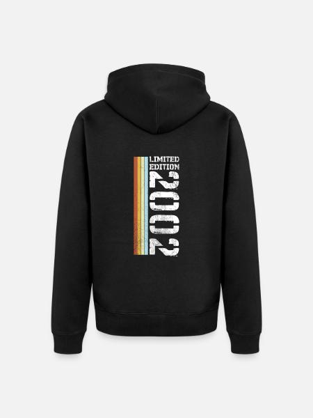 Limited Edition Retro 2002 - Unisex Premium Bio Zip Hoodie - Schwarz