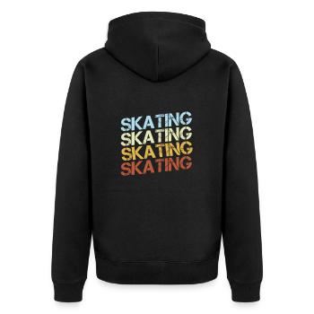 Skating Retro - Unisex Premium Bio Zip Hoodie - Schwarz - Hinten - Nico (187cm)