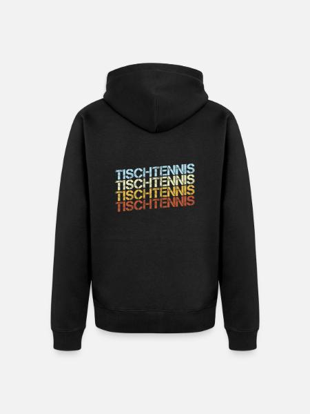Tischtennis Retro - Unisex Premium Bio Zip Hoodie - Schwarz