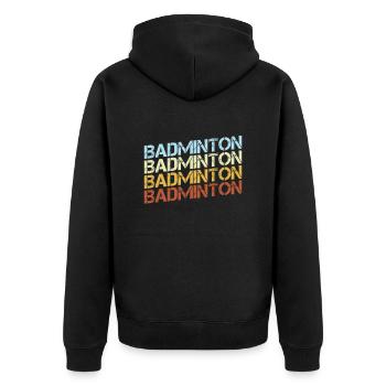 Badminton Rétro - Veste à capuche bio Premium Unisexe - noir - Dos - Nico (187cm)