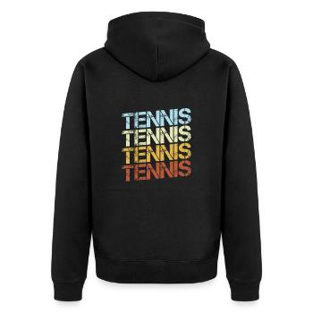 Tennis Rétro - Veste à capuche bio Premium Unisexe - noir - Dos - Nico (187cm)