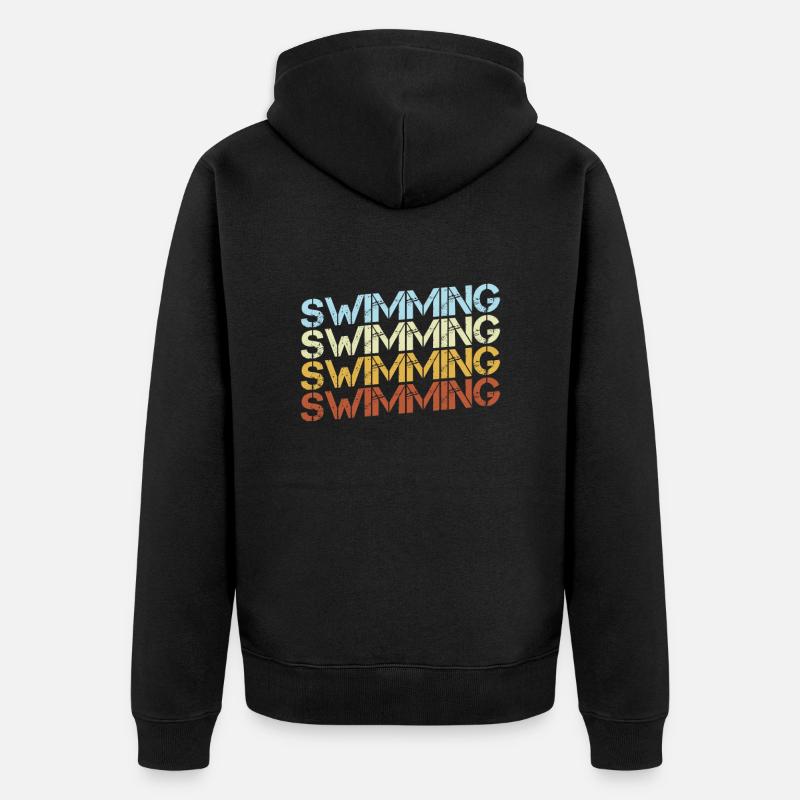 Natation Rétro - Veste à capuche bio Premium Unisexe - noir