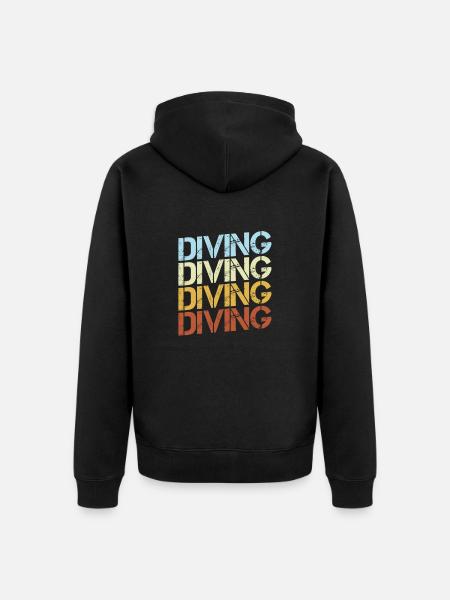 Diving Retro - Unisex Premium Organic Zip Hoodie - black