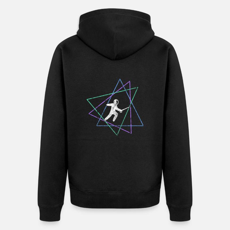 Fechten - Unisex Premium Bio Zip Hoodie - Schwarz