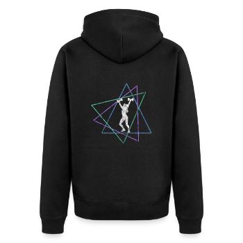 Fitness - Unisex Premium Organic Zip Hoodie - black - Back - Nico (187cm)