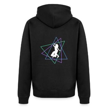 Sing - Unisex Premium Organic Zip Hoodie - black - Back - Nico (187cm)