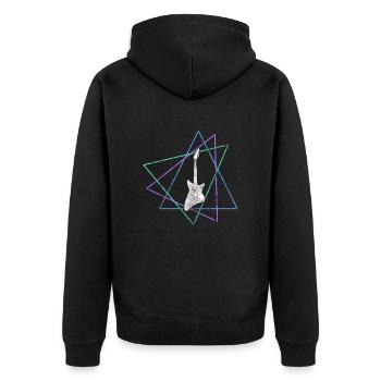 Rock - Unisex Premium Bio Zip Hoodie - Schwarz - Hinten - Nico (187cm)