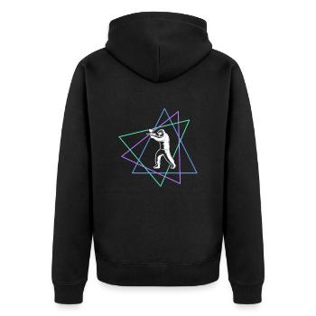 Paintball - Unisex Premium Organic Zip Hoodie - black - Back - Nico (187cm)