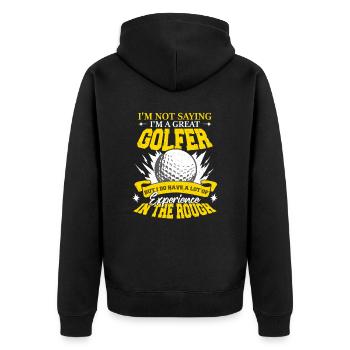 Je suis un grand golfeur - Veste à capuche bio Premium Unisexe - noir - Dos - Nico (187cm)
