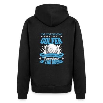 I'm A Great Golfer - Unisex Premium Organic Zip Hoodie - black - Back - Nico (187cm)
