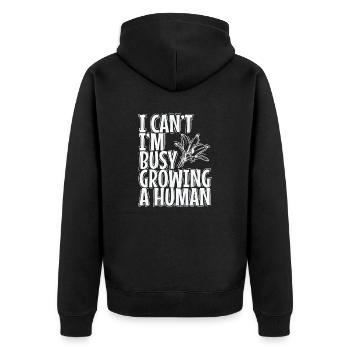 I can't, I'm Busy Growing a Human Mami Mother's Day - Unisex Premium Organic Zip Hoodie - black - Back - Nico (187cm)