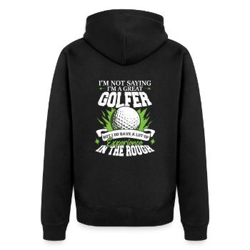 Je suis un grand golfeur - Veste à capuche bio Premium Unisexe - noir - Dos - Nico (187cm)