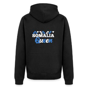 Somalia - Unisex Premium Bio Zip Hoodie - Schwarz - Hinten - Nico (187cm)