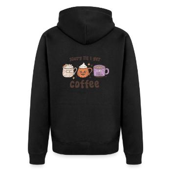 Café et effrayants: plaisir rétro d’Halloween! - Veste à capuche bio Premium Unisexe - noir - Dos - Nico (187cm)