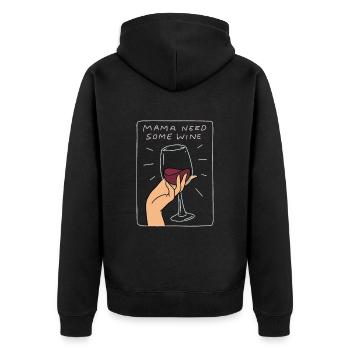 Red Wine Lover Wine Drinker Wine Tester Wine - Unisex Premium Organic Zip Hoodie - black - Back - Nico (187cm)